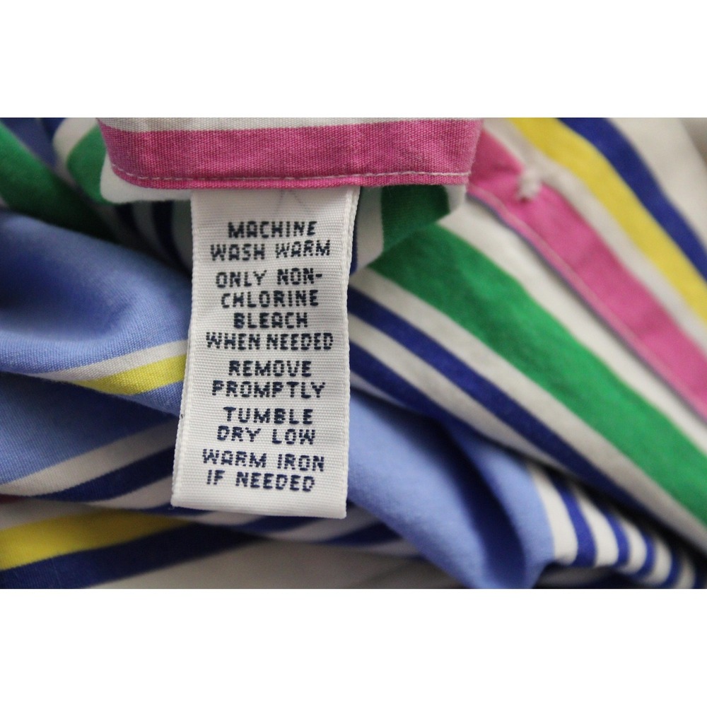 Vintage Ralph Lauren Shirt Mens 3XB Multicolor Stripe Long Sleeve Button Flesh - Picture 7 of 8